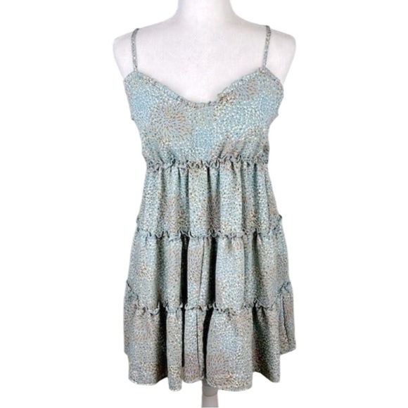 Bailey Blue Floral Cami Ruffled Mini Dress Size Large NWOT - Picture 1 of 8